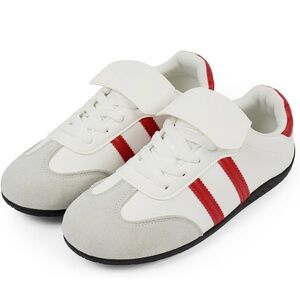 NIB Tigeridea Lightweight Fashion Sneakers, White/Red,Size 8,Walking,Comfy&Fun